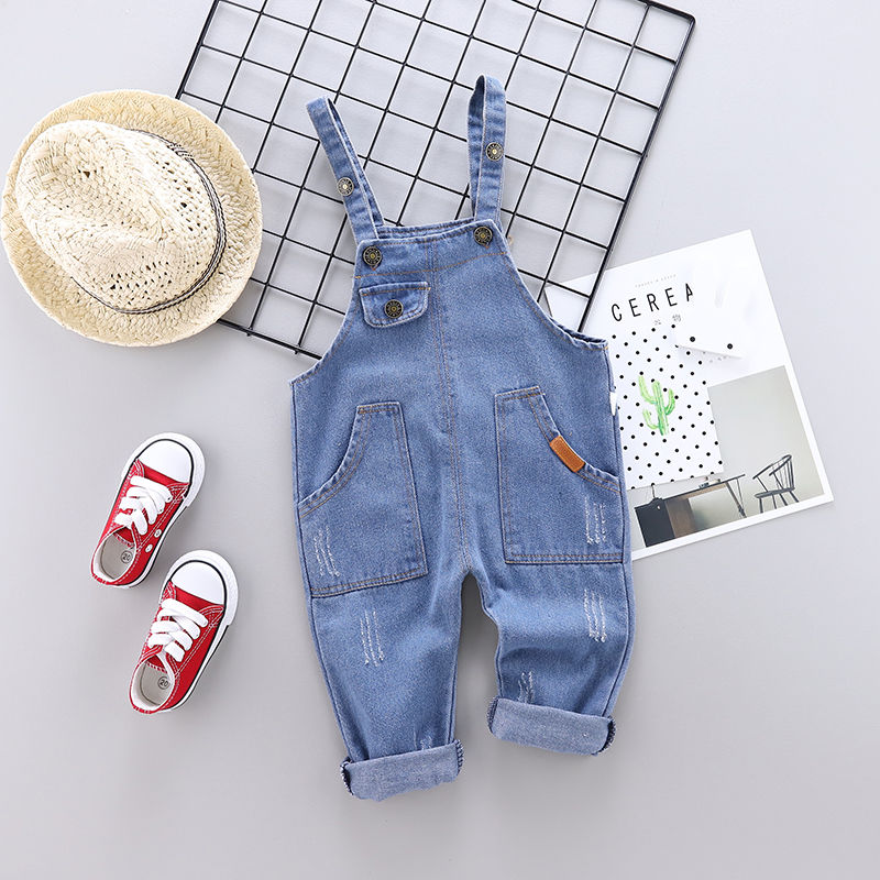 Boys' spring and autumn cowboy suspenders 2022 new children's pants children's baby exotic girls' Autumn pants