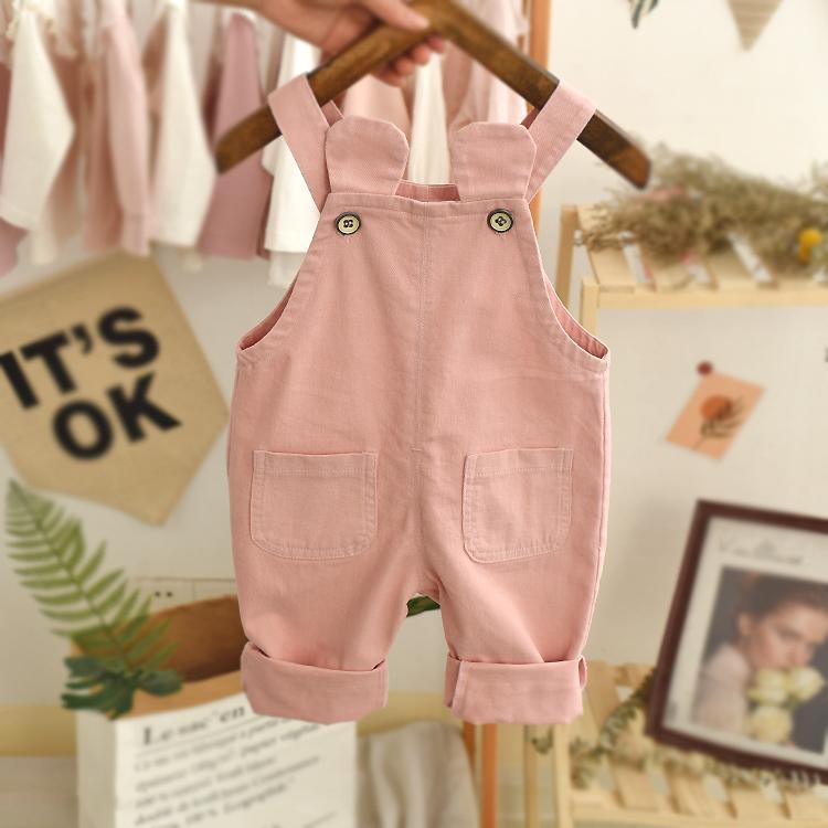 Baby suspenders, women's spring and autumn thin foreign style pants, pure cotton, girls' spring clothes, 2021 new children's pants