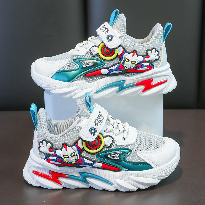 Ultraman children's shoes 2022 summer new fashion mesh breathable boys' sneakers soft soled little boys' running shoes
