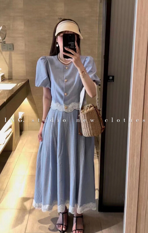 [ing] xiaoxiangfeng lace Plaid suit ing-7920