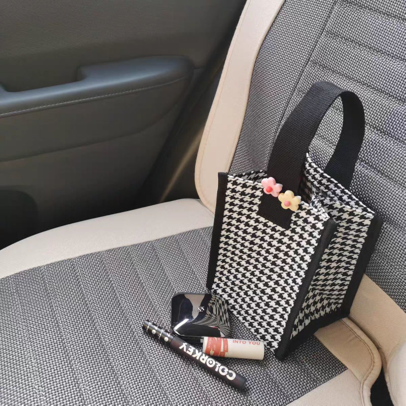 2022 new classic qianniao lattice handbag for female students Korean version hand carry makeup bag large capacity work Bento bag