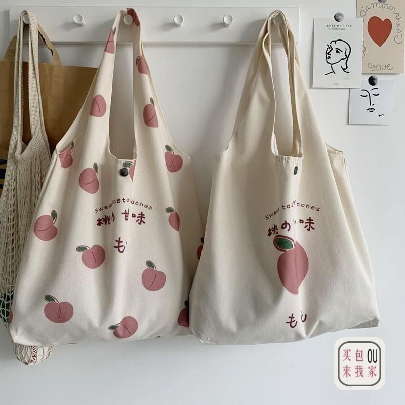 Bag female 2022 new ins canvas bag female student Korean version large capacity shoulder bag versatile schoolbag handbag