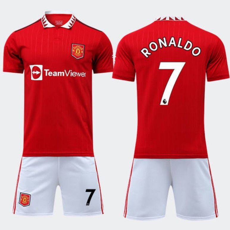 2122 Manchester United home and away No.7 Ronaldo shirt bogba football kit men's and women's training kit match team Kit