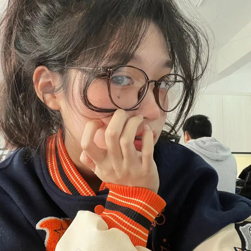 Cold tea color ultra light Korean version glasses myopic women's net red plain face thin can be matched with degree flat light frame trendy men