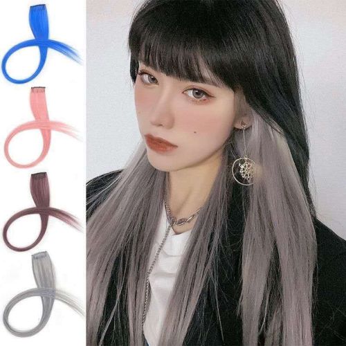 Highlight colored wig piece, gradient hanging ear dye wig piece, invisible and traceless, natural hanging ear dye wig piece, short haired woman