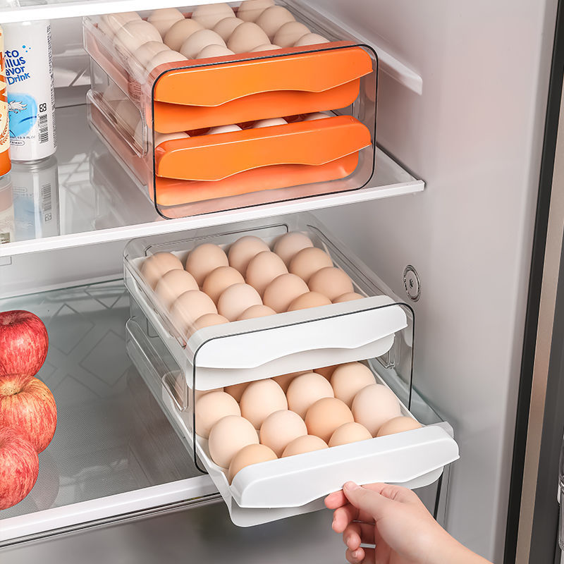 Egg storage box drawer type fresh-keeping egg box egg box storage box can be stacked with egg tray double-layer egg rack
