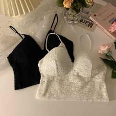 Real price and real shooting lace small suspender vest, inside and outside, sleeveless, off the shoulder, off the waist, versatile bra