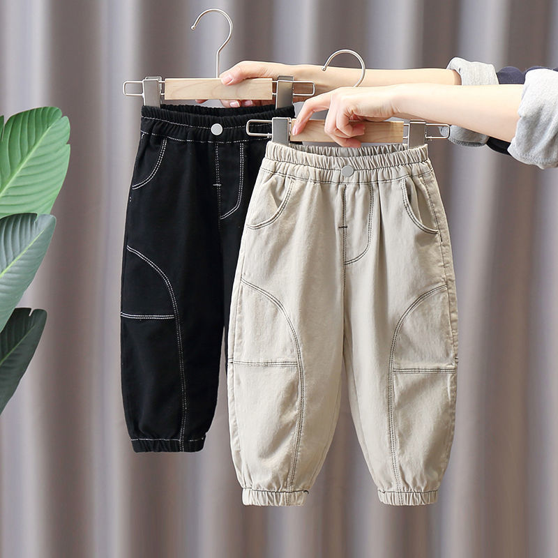 Children's pants 2022 spring and autumn children's wear boys' overalls handsome children's casual pants Korean baby loose pants