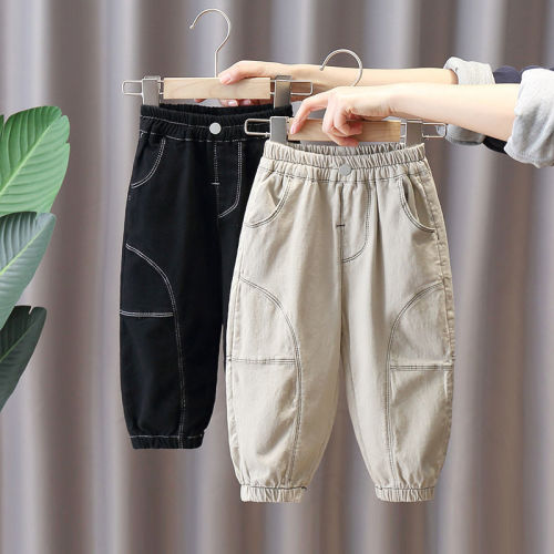 Children's pants  spring and autumn children's wear boys' overalls handsome children's casual pants Korean baby loose pants