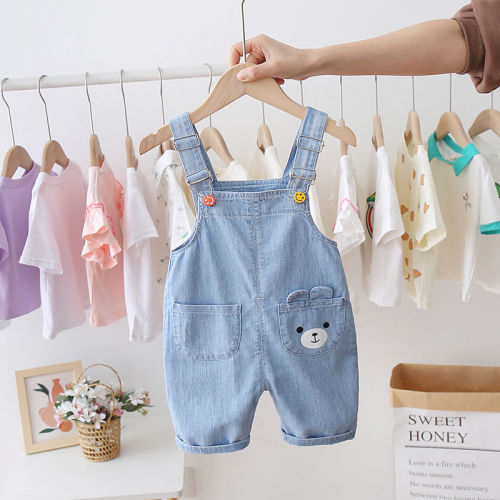 Baby suspenders summer thin girls' suspenders can be opened 1-7 years old 2 baby jumpers thin soft cowboy men