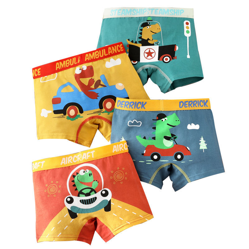 Boys' underwear Pure Cotton Boxer Shorts children's four corner boys' big boys' cartoon babies' pants without bottoms