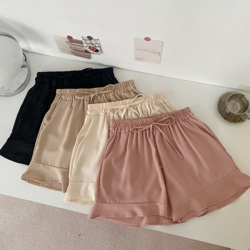 Real price High Waist Shorts women wear new loose straight short short wide legged casual pants in summer