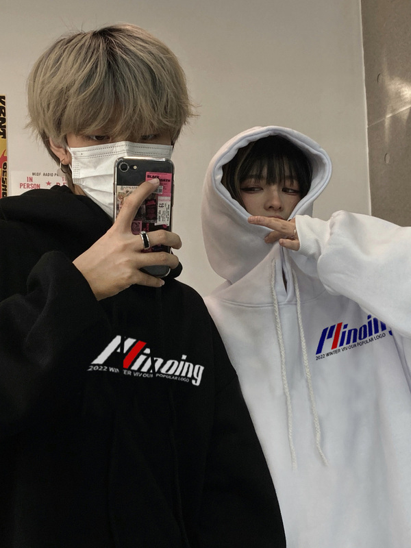 Fish scale lovers loose hooded sweater for women 2022 new printed casual coat Hoodie for men and women