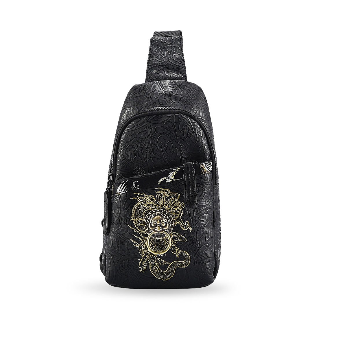 Chusan dragon dish lion roar new embroidered chest bag street fashion niche single shoulder bag couple Satchel