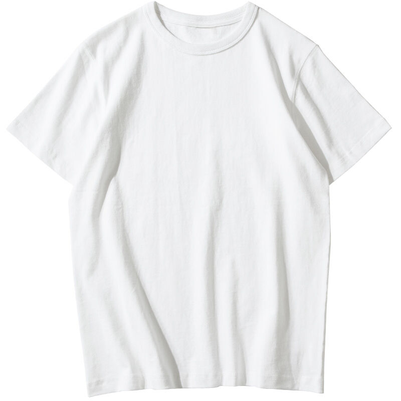 2022 spring and summer carbon brushed cotton impervious round neck white short sleeve t-shirt men's and women's fashion
