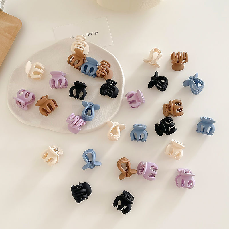 Frosted small grab clip female banger hair accessories forehead hair clip headdress net red hair grab broken hair clip