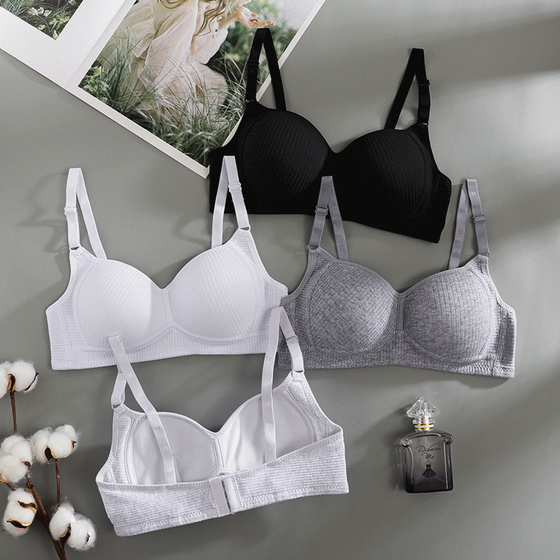 Cotton underwear female students Korean version junior high school students developing high school students thin gathered bra female anti sag bra