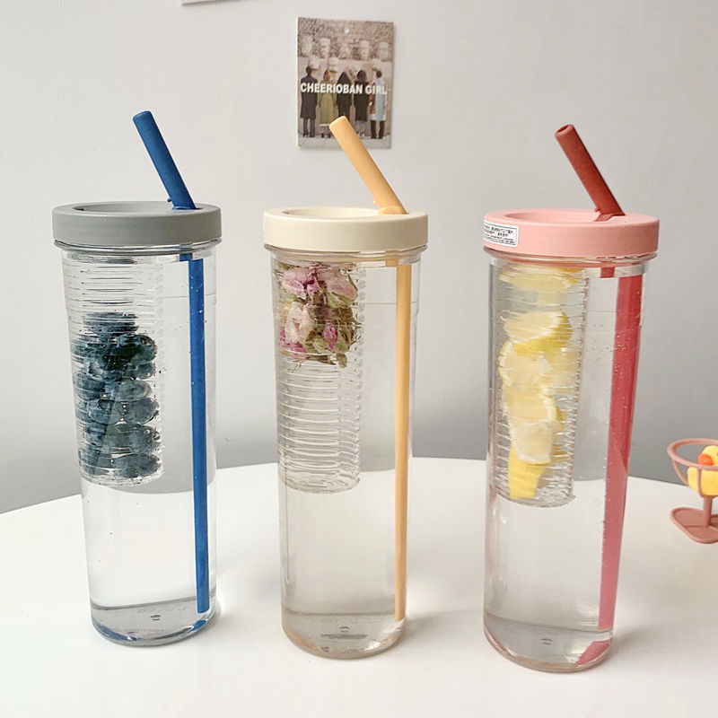 Net red same high-value ins student female straw cup fall resistant and heat-resistant portable tea cup summer high-capacity cup