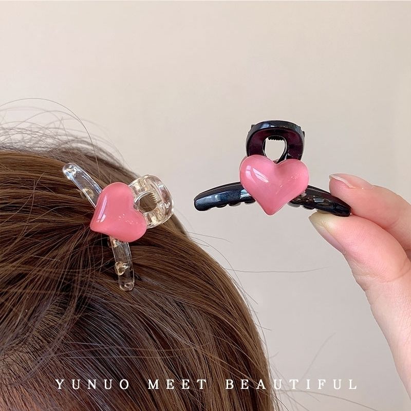 Korean sweet love hairpin small girl summer cute forehead bangs grab clip net red hair clip headdress