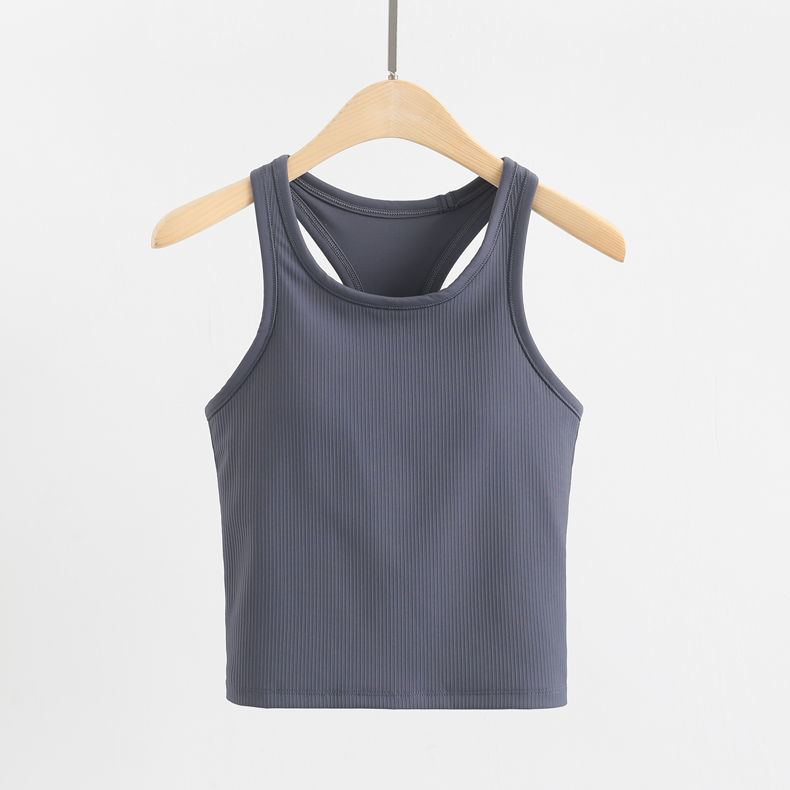 Yoga suit with bra, suspender, vest, female word two in one sports can be worn outside running fitness shirt