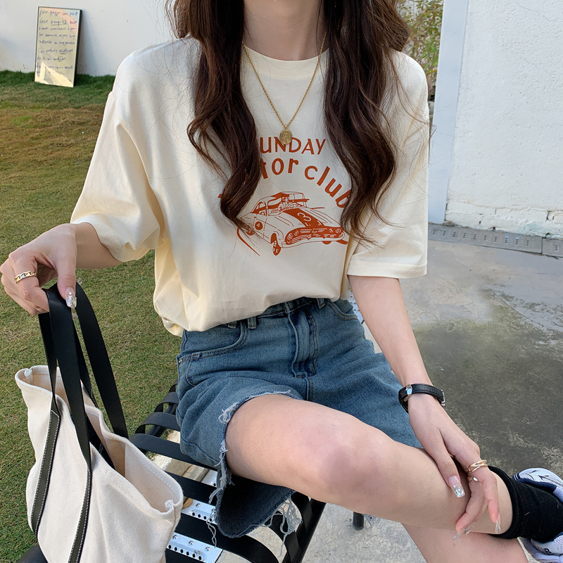 Korean Short Sleeve T-Shirt women's summer top 2022 new loose casual cotton half sleeve T-shirt ins fashion brand