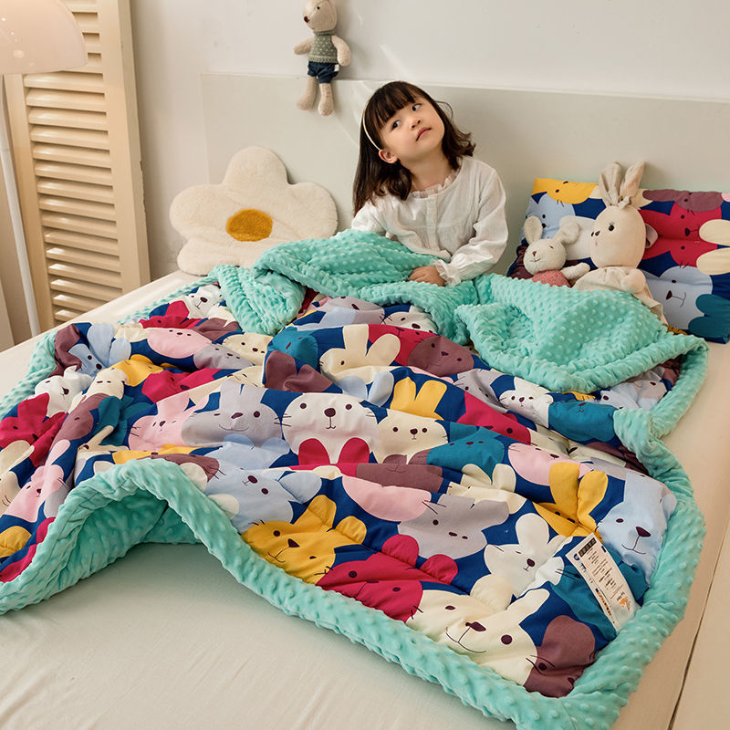 Spring and autumn Doudou Plush blanket children's blanket office nap blanket dormitory double cotton quilt winter quilt thickened