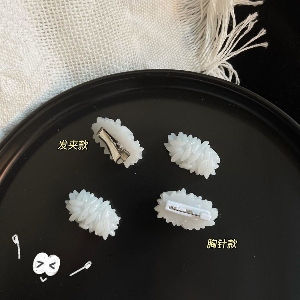 Ins imitation rice hairpin funny rice duck beak clip interesting student side clip banger creative rice ball hairpin