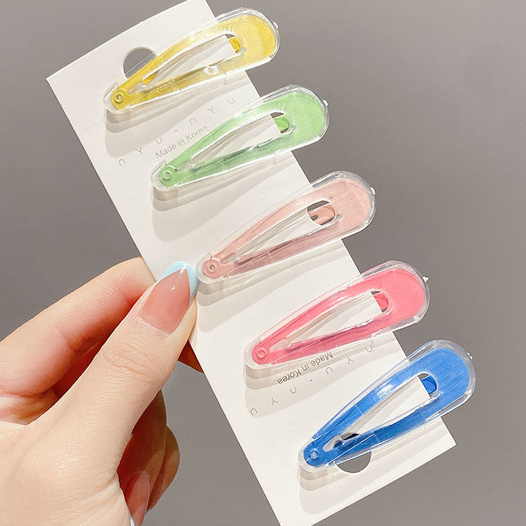 Children's hair clip jelly color transparent BB clip bangs clip edge clip sweet and versatile soft Girl Hair Clip Girls' clip headdress