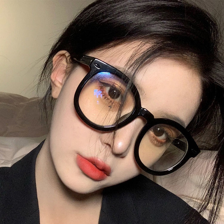 Black frame glasses female beauty artifact anti radiation anti blue light myopia glasses frame small red book net red large frame flat eyes