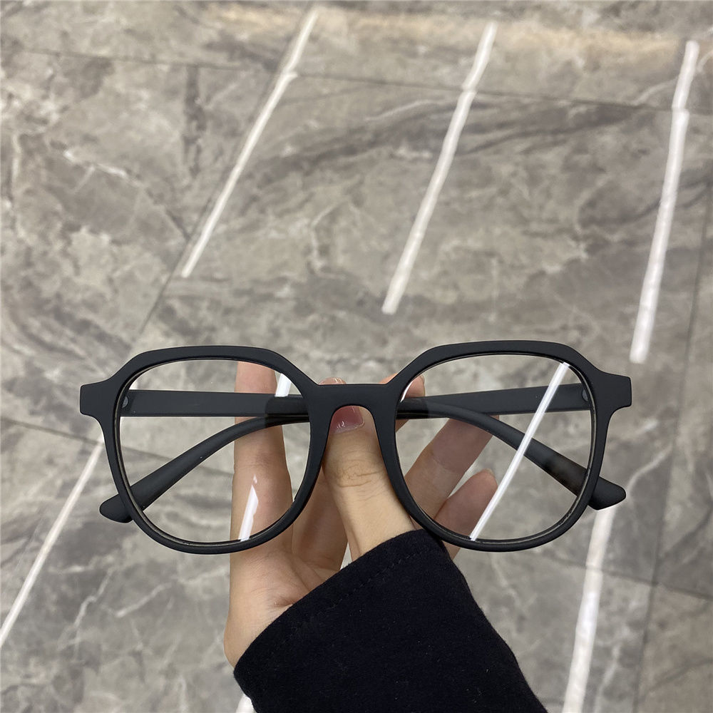 Blue light proof and radiation proof flat lens men's big face, big frame, thin transparent frame, net red plain glasses, women's glasses frame