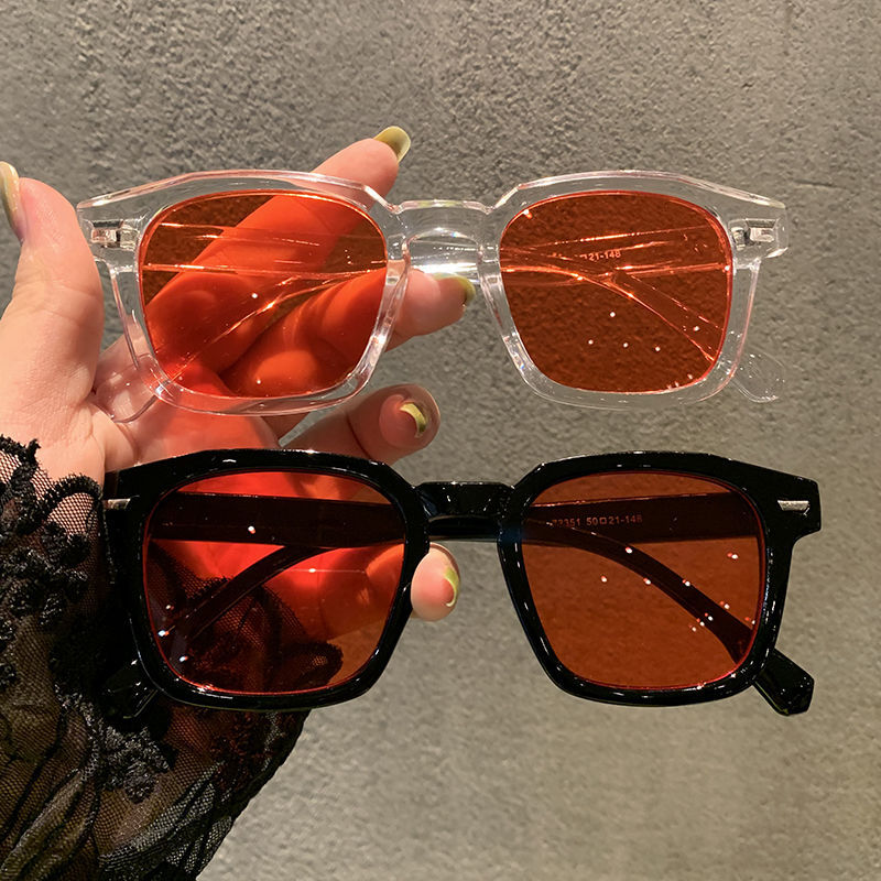 Net red same square small frame sunglasses Harajuku retro ocean film color fashion personalized photo Sunglasses Women