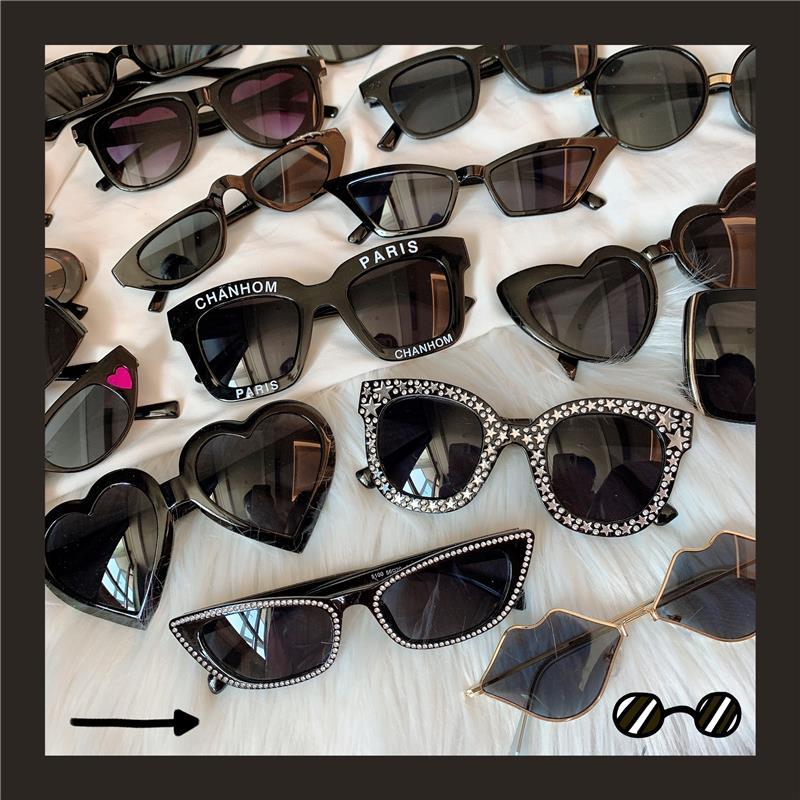 Black Large Frame Sunglasses Women's UV screen Red Sunglasses versatile fashion polarized glasses summer sunglasses