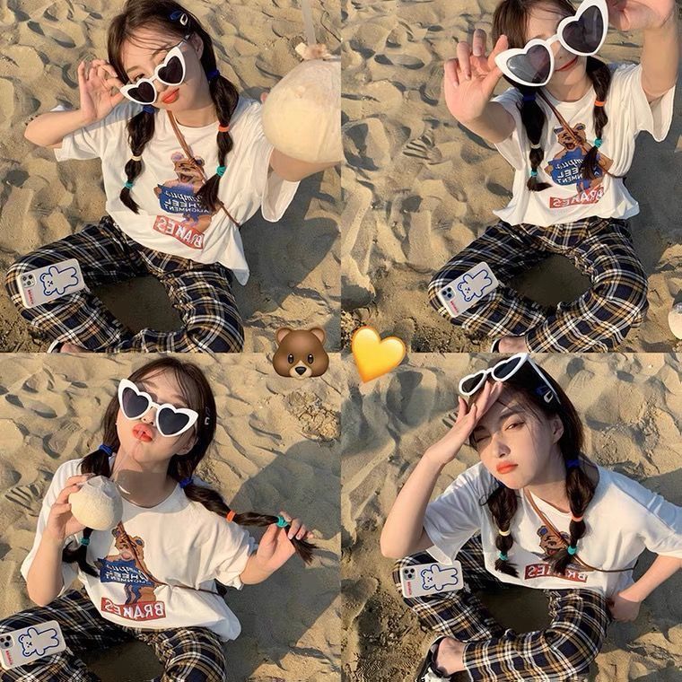 Korean version of new love women's sunglasses, cute peach heart sunglasses, trendy heart-shaped glasses, funny photos