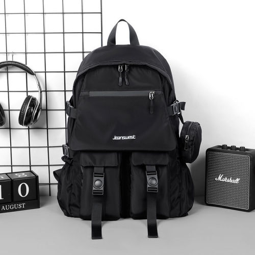 JeansWest backpack men's simple versatile schoolbag junior high school fashion brand computer bag fashion leisure large capacity Backpack