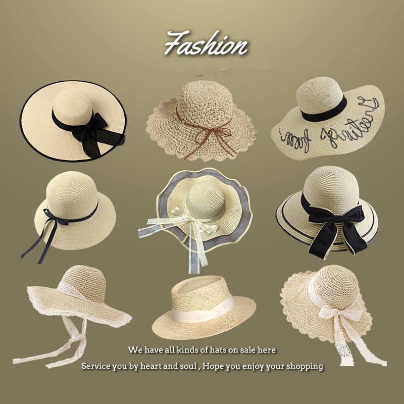 Beige summer straw hat Beach Hat New Sun Hat popular Sun Hat Women's 2021 sun hat seaside versatile