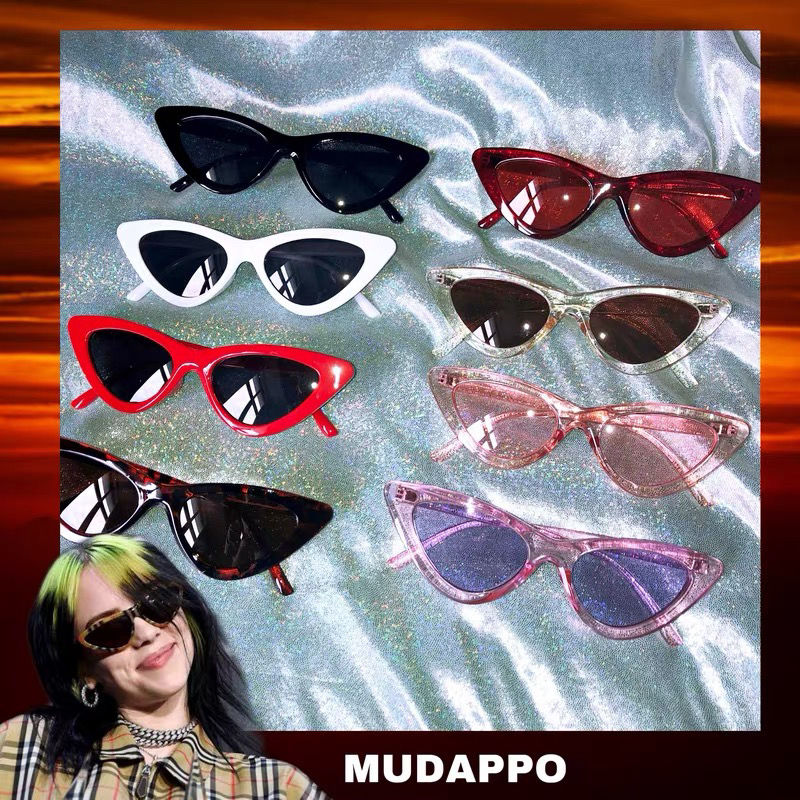 Europe and the United States retro triangle cat's Eye Sunglasses Women's Korean version of tide ins disco Sunglasses net red street shooting hip-hop hot girls