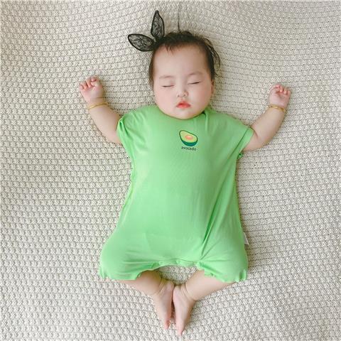 Newborn baby modal bodysuit baby summer comfortable thin pajamas children cute cartoon khat