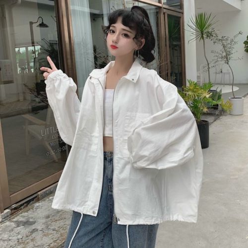 Sunscreen clothes women's summer thin coat fried Street student campus style Korean loose ins net red girlish top