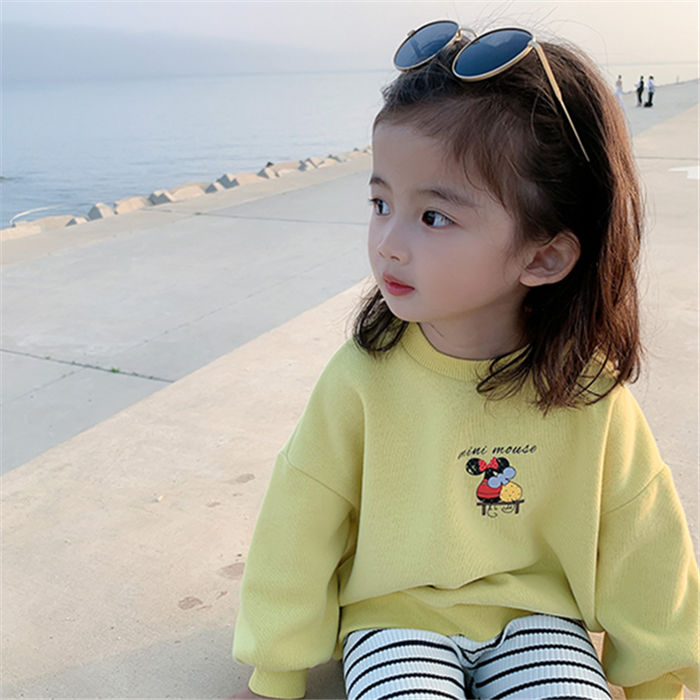 Girls' sweater long sleeve spring and autumn new children's loose cartoon Top Girls' children's foreign style children's fashion