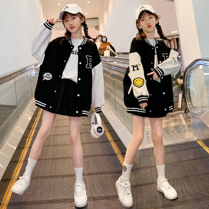 Girls' coat 2022 new Korean version foreign style children's spring and autumn net red bomber jacket primary and secondary school clothes female