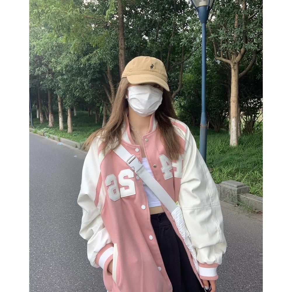 American retro Bomber Jacket Women's fashion ins new fashion brand early autumn loose student net red versatile jacket
