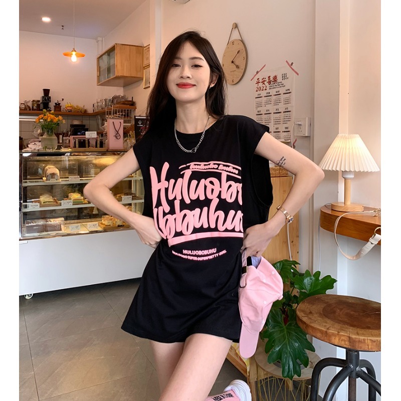 Official drawing rack cotton sweet Spice Girl t-shirt design sense of minority sleeveless vest women summer American style