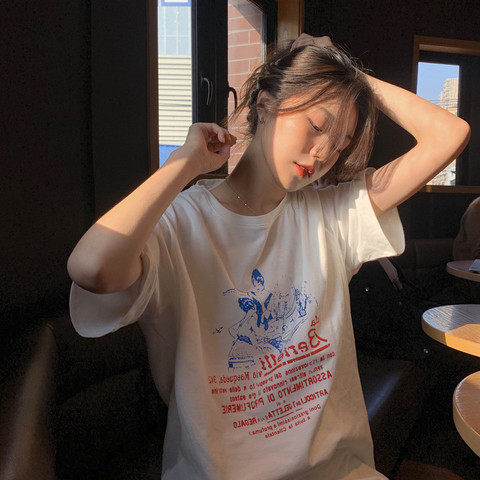 Short sleeved T-shirt women's loose Korean version ins fashion 2022 spring and summer new mid length half sleeved top ins fashion
