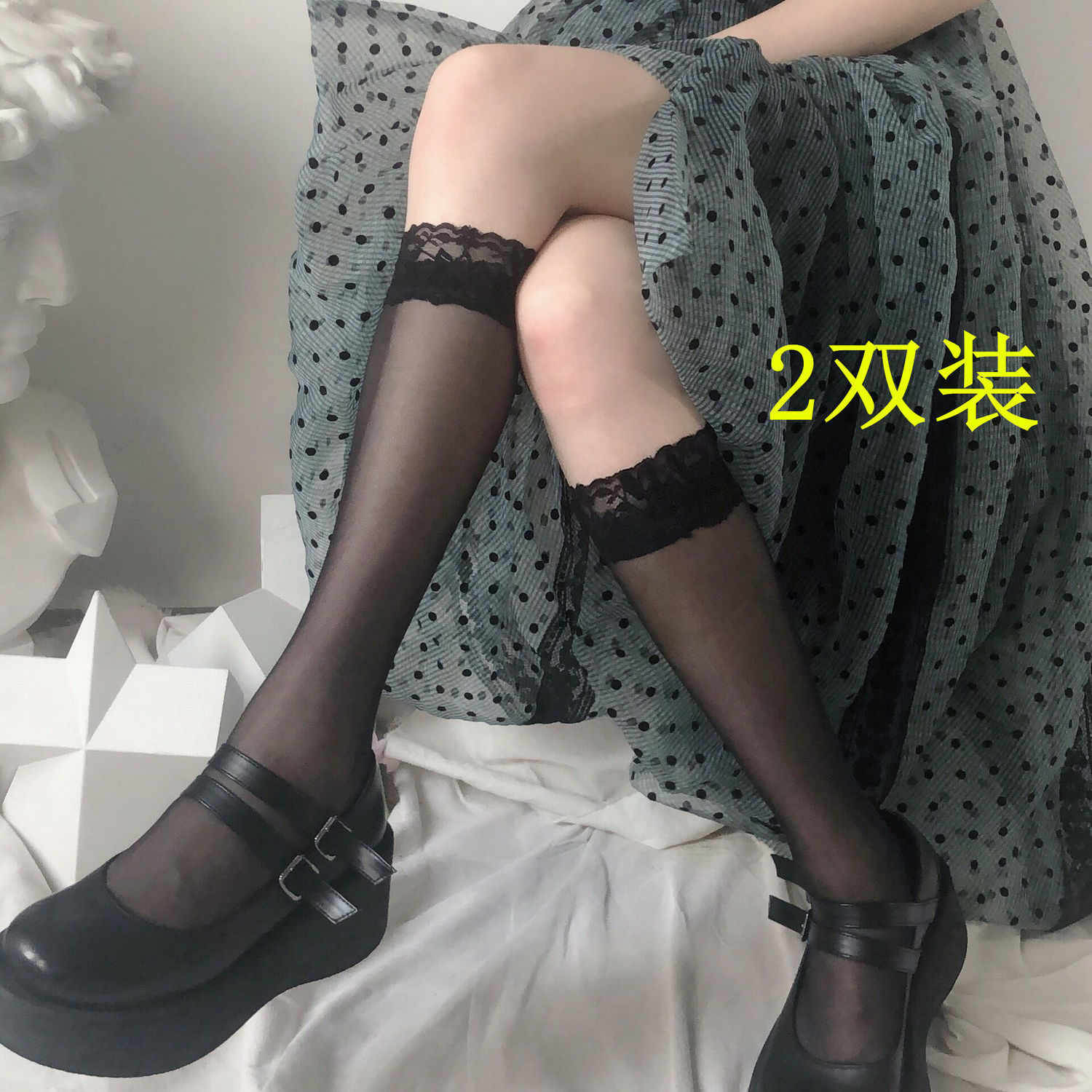 New products in summer: ultra thin transparent medium tube lace socks, half tube socks, leg socks, classic versatile JK silk socks, women's Japanese Series