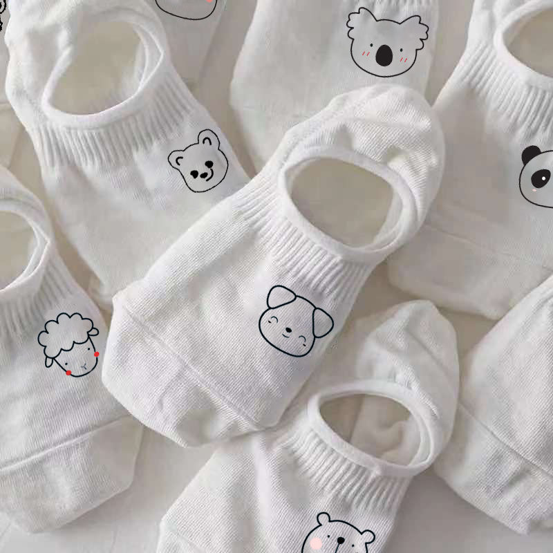 Cartoon cute ship socks women's summer thin socks children's white shallow mouth invisible non slip with women's socks ins tide