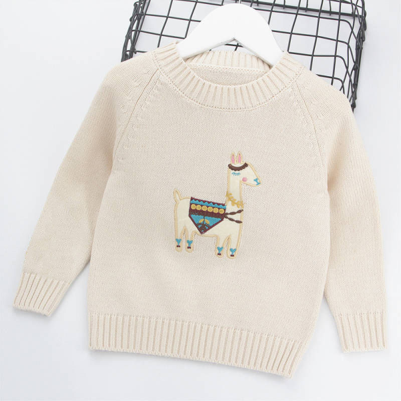 Children's clothing embroidery pullover sweater middle and small children's clothing plus velvet 2022 spring, autumn and winter new girls' bottoming shirts