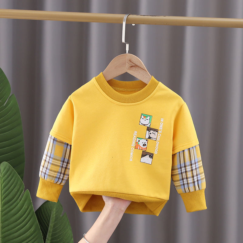 Boys and girls sweater spring 2022 new children's spring and autumn clothes baby long-sleeved middle and small children's top fashion