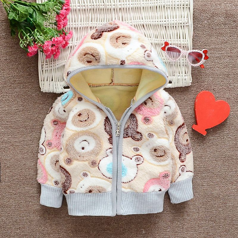 2022 autumn and winter baby fleece cardigan men and women baby warm clothes flannel thick top coat Korean version of the tide