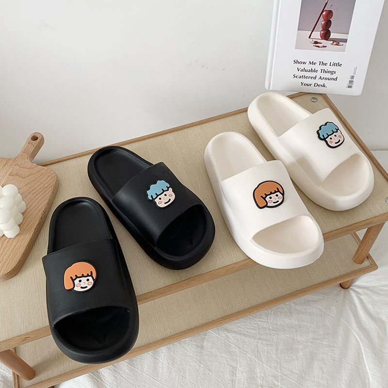 Buy one get one step on dead feeling home couple slippers female summer a pair of indoor bathroom sandals and slippers for men can be worn outside