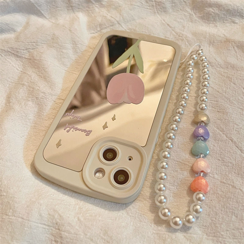 Tulip iPhone12 Apple 13promax mobile phone shell 11 lanyard x makeup mirror 7/8plus soft xr